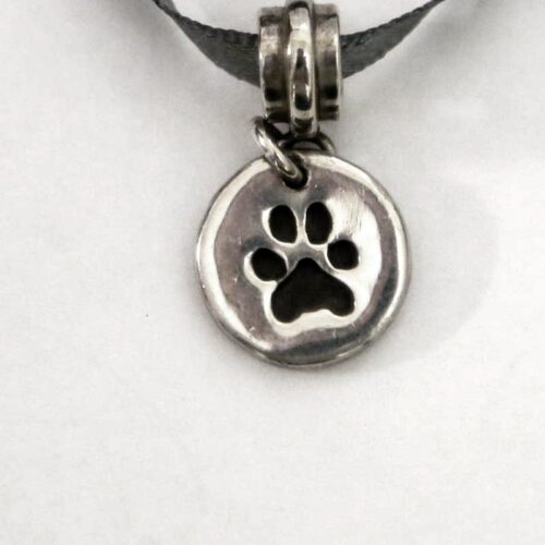 Silver Paw Nose Print Hanging Charm Dignity Pet Crematorium